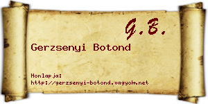 Gerzsenyi Botond névjegykártya